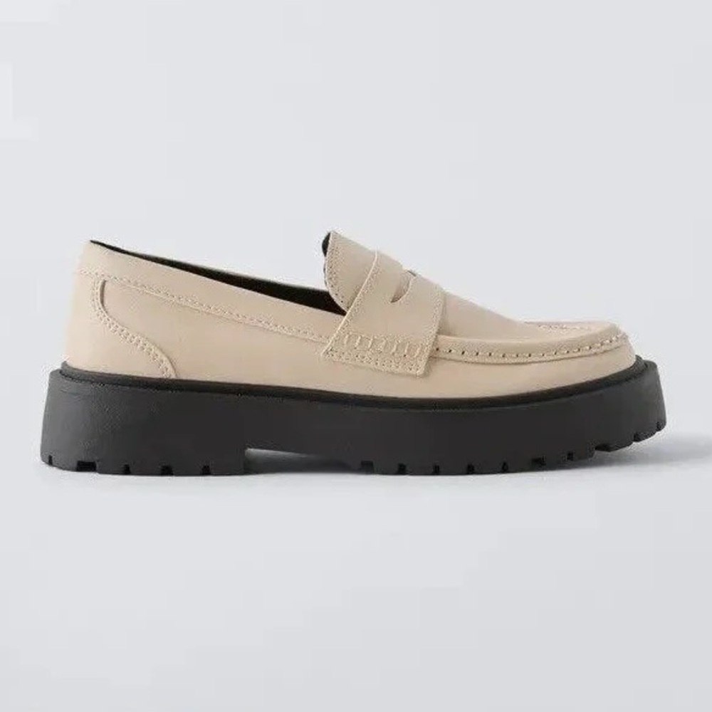 Zara Lug Sole Penny Loafers